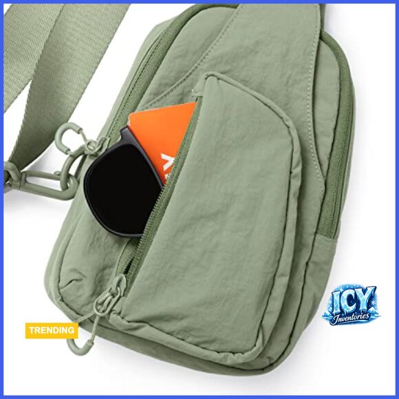 Water Resistant Nylon Sling Bag with Adjustable Strap and Multiple Pockets main image 4